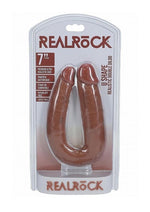 Load image into Gallery viewer, Realrock Ultra Realistic Skin U Shaped Double Dildo - Caramel - 7in