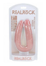 Load image into Gallery viewer, Realrock Ultra Realistic Skin U Shaped Double Dildo - Vanilla - 7in