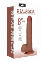 Load image into Gallery viewer, Realrock Vibrating and Rotating Cock with Balls Regular Straight - Caramel - 8in