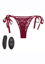 Load image into Gallery viewer, Remote Control Rechargeable Lace Thong - Red - Set