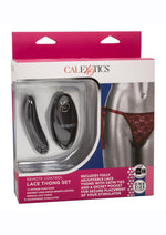Load image into Gallery viewer, Remote Control Rechargeable Lace Thong - Red - Set