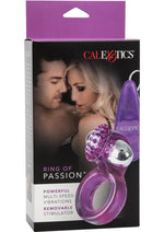 Load image into Gallery viewer, Ring Of Passion Vibrating Cock Ring with Clitoral Stimulation - Purple