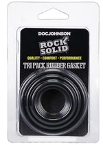Load image into Gallery viewer, Rock Solid Tri-Pack Rubber Gasket Cock Ring - Black