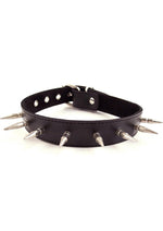 Load image into Gallery viewer, Rouge Adjustable Leather Spiked Collar - Black