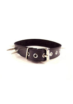 Load image into Gallery viewer, Rouge Adjustable Leather Spiked Collar - Black