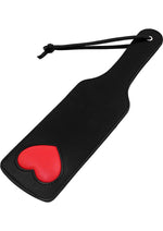 Load image into Gallery viewer, Rouge Leather Paddle with Heart - Black/Multicolor/Red