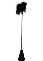 Load image into Gallery viewer, Scandal Be Naughty Feather Crop - Black/Red