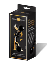 Load image into Gallery viewer, Secret Kisses Handblown Double Ended Glass Dildo - Black/Gold - 5.5in