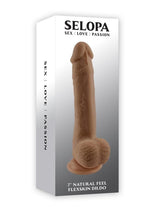 Load image into Gallery viewer, Selopa Natural Feel Flexskin Dildo - Chocolate - 7in