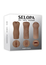 Load image into Gallery viewer, Selopa Party Pack Oral, Vaginal and Anal Strokers - Chocolate - 3 Per Pack