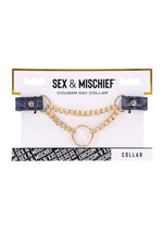Load image into Gallery viewer, Sex and Mischief Cougar Day Collar - Blue/Gold/Navy