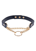 Load image into Gallery viewer, Sex and Mischief Cougar Day Collar - Blue/Gold/Navy