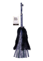 Load image into Gallery viewer, Sex and Mischief Cougar Faux Fur Flogger - Black/Blue/Navy