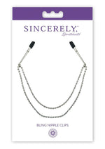 Load image into Gallery viewer, Sincerely Bling Nipple Clips - Black/Metal/Silver - 20in
