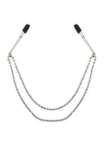 Load image into Gallery viewer, Sincerely Bling Nipple Clips - Black/Metal/Silver - 20in