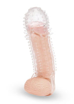 Load image into Gallery viewer, Size Up Texured Clear View Penis Extender with Ball Loop - Clear - 1.5in