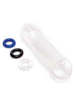 Load image into Gallery viewer, Size Up Texured Clear View Penis Extender with Ball Loop