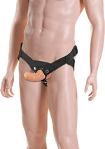 Load image into Gallery viewer, Sportsheets Everlaster Stud Hollow Dong with Strap-On Harness - Black/Vanilla