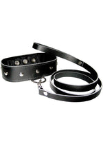 Load image into Gallery viewer, Sportsheets Leather Leash and Collar - Black