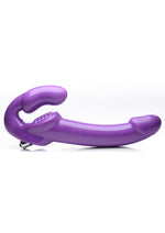 Load image into Gallery viewer, Strap U 7x Revolver Thick Vibrating Strapless Strap-On Dildo - Purple