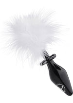 Load image into Gallery viewer, Tailz Fluffer Bunny Tail Glass Anal Plug - Black/White