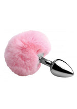 Load image into Gallery viewer, Tailz Fluffy Bunny Tail Anal Plug - Metal/Pink