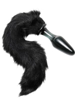 Load image into Gallery viewer, Tailz Midnight Fox Glass Butt Plug with Tail - Black