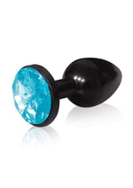 Load image into Gallery viewer, The 9's - The Silver Starter Bejeweled Annodized Stainless Steel Plug - Aqua/Black/Blue