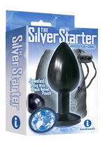 Load image into Gallery viewer, The 9's - The Silver Starter Bejeweled Annodized Stainless Steel Plug - Black/Blue/Cobalt