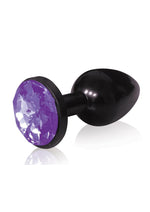 Load image into Gallery viewer, The 9's - The Silver Starter Bejeweled Annodized Stainless Steel Plug - Black/Purple/Violet