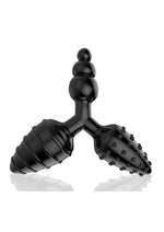 Load image into Gallery viewer, The 9's - Triad 3 Way Textured Butt Plug - Black