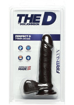 Load image into Gallery viewer, The D Perfect D Firmskyn Dildo with Balls - Black/Chocolate - 7in