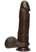 Load image into Gallery viewer, The D Perfect D Firmskyn Dildo with Balls - Black/Chocolate - 8in