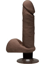Load image into Gallery viewer, The D Perfect D Ultraskyn Vibrating Dildo with Balls - Chocolate - 7in