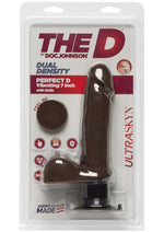 Load image into Gallery viewer, The D Perfect D Ultraskyn Vibrating Dildo with Balls - Chocolate - 7in