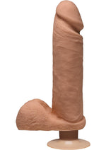 Load image into Gallery viewer, The D Perfect D Ultraskyn Vibrating Dildo with Balls - Caramel - 8in