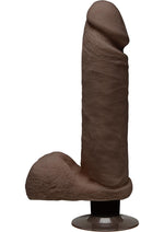 Load image into Gallery viewer, The D Perfect D Ultraskyn Vibrating Dildo with Balls - Chocolate - 8in