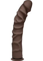 Load image into Gallery viewer, The D Ragin D Ultraskyn Dildo - Black/Chocolate - 10in