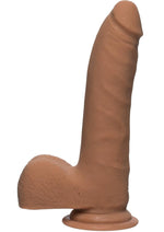 Load image into Gallery viewer, The D Realistic D Ultraskyn Slim Dildo with Balls - Brown/Caramel - 7in