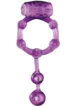 Load image into Gallery viewer, The Macho Erection Keeper Vibrating Cock Ring - Purple