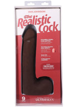 Load image into Gallery viewer, The Realistic Cock with Balls Ultraskyn Removable Vac-U-Lock Suction Cup - Chocolate - 9in