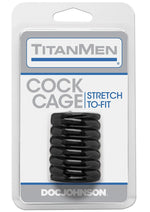 Load image into Gallery viewer, Titanmen Ribbed Stretch-To-Fit Cock Cage - Black