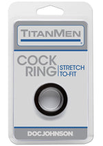 Load image into Gallery viewer, Titanmen Stretch-To-Fit Cock Ring - Black