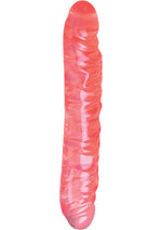 Load image into Gallery viewer, Translucence Veined Double Dildo - Pink - 12in