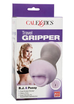Load image into Gallery viewer, Travel Gripper Dual Density Stroker - Mouth and Pussy - Purple