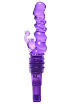Load image into Gallery viewer, Trinity Vibes Royal Rocket Ribbed Rabbit Vibrator - Purple