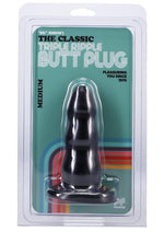 Load image into Gallery viewer, Triple Ripple Butt Plug - Black - Medium