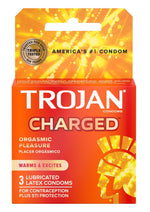 Load image into Gallery viewer, Trojan Intensified Charged Orgasmic Pleasure Condoms - 3pk