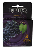 Load image into Gallery viewer, Trustex Lubricated Reservoir Tip Flavored Latex Condom Grape - 3 Per Box