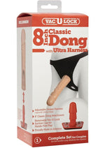 Load image into Gallery viewer, Vac-U-Lock Classic Dildo with Ultra Harness - Vanilla - 8in